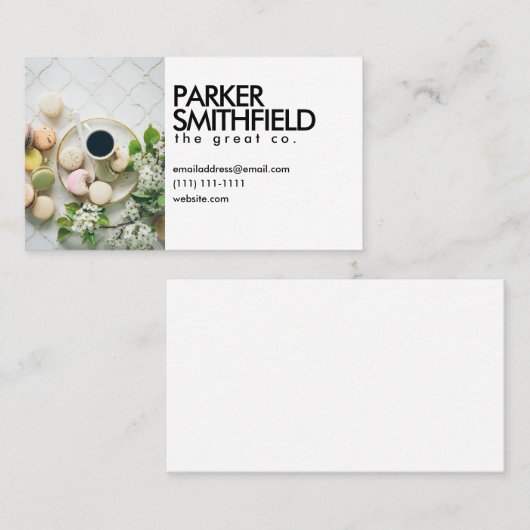 粋な喫茶店のMacaroons 名刺 (正面/裏面)