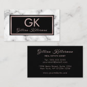 粋な大理石のばら色の金ゴールドのモノグラム 名刺 (正面/裏面)