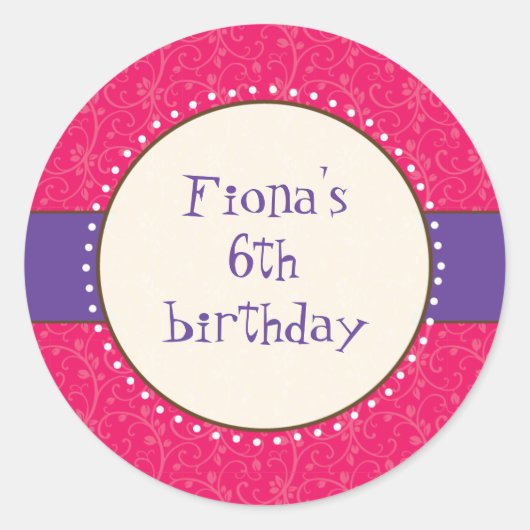 粋な女の子のステッカー ラウンドシール (正面)