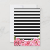 粋な女の子のピンクの花のベビーシャワーはノート感謝していしています サンキューカード (裏面)