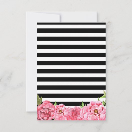 粋な女の子のピンクの花のベビーシャワーはノート感謝していしています サンキューカード (裏面)