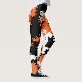 粋な女の子の迷彩柄のレギンス-燃やされたオレンジ レギンス (右)