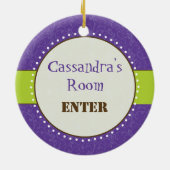 粋な女の子部屋の印のオーナメント セラミックオーナメント (裏面)