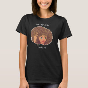 粋な女の子--巻き毛のTシャツ Tシャツ