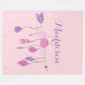 粋な女性の10代のな女の子のBohoの矢の羽は上がりました フリースブランケット (正面(横))