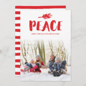 粋な平和休日の写真カード-赤 シーズンカード (正面/裏面)