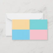 粋な手で描いた原稿の青緑のピンクの黄色 ノートカード (裏面)