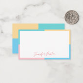 粋な手で描いた原稿の青緑のピンクの黄色 ノートカード (正面/裏面インサイチュ)