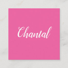 粋な手書きの最小主義のピンクの名刺 スクエア名刺