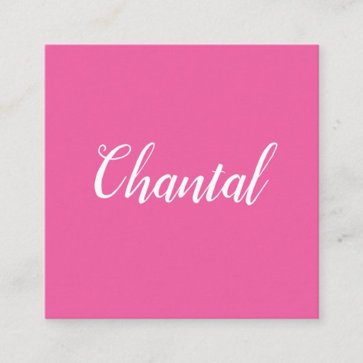 粋な手書きの最小主義のピンクの名刺 スクエア名刺 (正面)