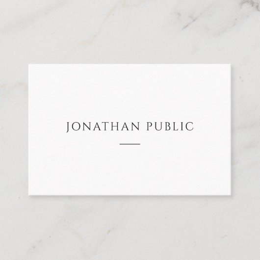 粋な最小主義のエレガントでモダンでシンプルなテンプレート 名刺 (正面)