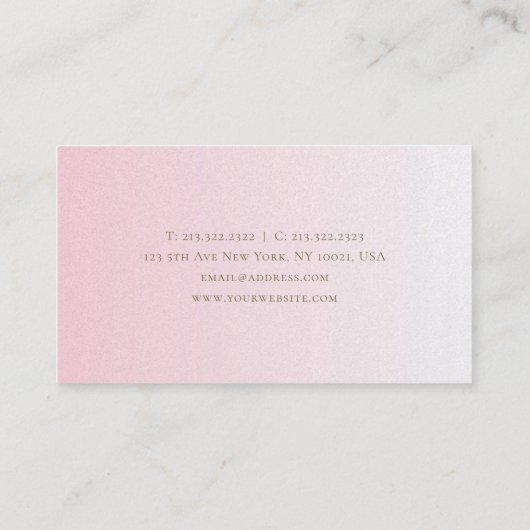 粋な最小主義のスタイリッシュなピンクの金ゴールドのデザインの贅沢 名刺 (裏面)