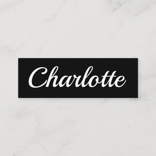 粋な最小主義のモダンで黒い名刺 スキニー名刺 (正面)