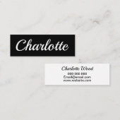 粋な最小主義のモダンで黒い名刺 スキニー名刺 (正面/裏面)