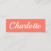 粋な最小主義のモダンなモモのピンクの名刺 スキニー名刺 (正面)