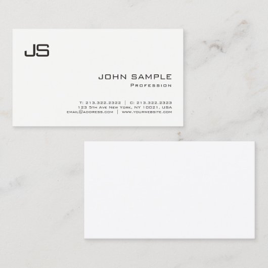 粋な最小主義の創造的でエレガントなモノグラムの平野 名刺 (正面/裏面)