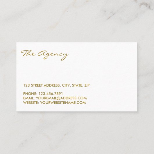 粋な最小主義の金ゴールドホイルの名刺 名刺 (裏面)