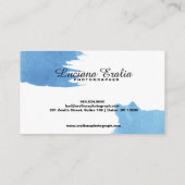 粋な最小主義の青い水彩画の名刺 名刺 (裏面)