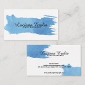 粋な最小主義の青い水彩画の名刺 名刺 (正面/裏面)