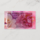 粋な水彩画のバラのエレガントでモダンなテンプレート 名刺 (裏面)