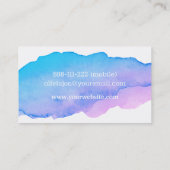 粋な水彩画のピンクのフリーのヨガのインストラクター 名刺 (裏面)