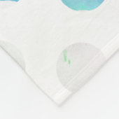 粋な水彩画のピンク、水および紫色の水玉模様 フリースブランケット (角)