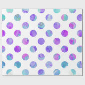 粋な水彩画のピンク、水および紫色の水玉模様 ラッピングペーパー (フラット)