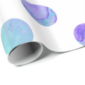 粋な水彩画のピンク、水および紫色の水玉模様 ラッピングペーパー (ロールコーナー)