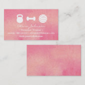 粋な水彩画の女性のフィットネスのパーソナルトレーナー 名刺 (正面/裏面)