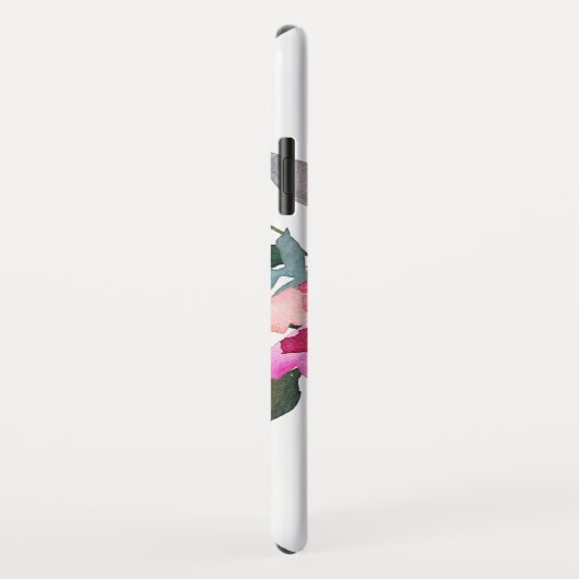 粋な水彩画の花のかわいらしくファンシーなモノグラム Case-Mate iPhoneケース (裏面/右)