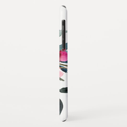 粋な水彩画の花のかわいらしくファンシーなモノグラム Case-Mate iPhoneケース (裏面/左)