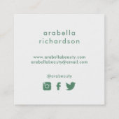 粋な水彩画の花柄|の会合媒体アイコン スクエア名刺 (裏面)