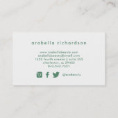 粋な水彩画の花柄|の会合媒体アイコン 名刺 (裏面)