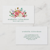 粋な水彩画の花柄 名刺 (正面/裏面)