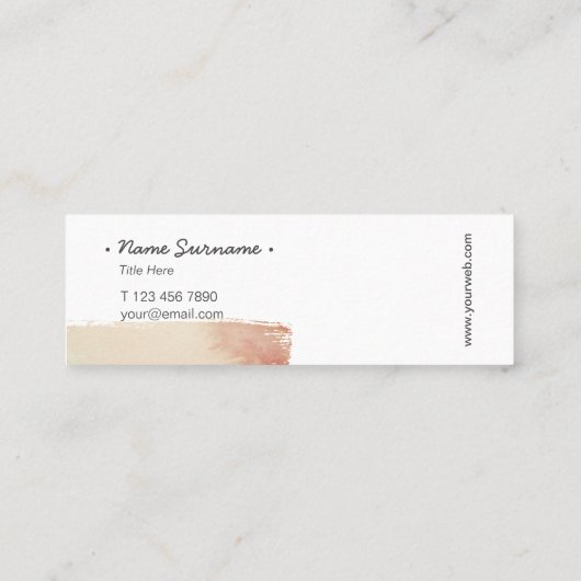 粋な水彩画はブラウンの小型名刺をかき立てます スキニー名刺 (裏面)