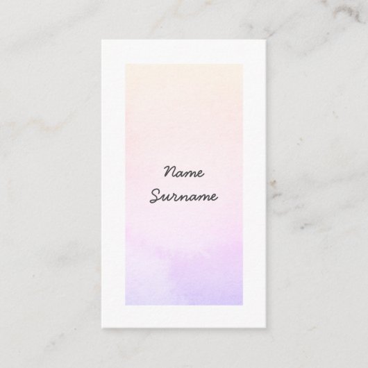 粋な水彩画は縦の名刺をかき立てます 名刺 (正面)
