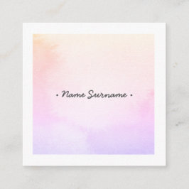 粋な水彩画はPurpleSquareの名刺をかき立てます スクエア名刺