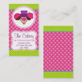 粋な水玉模様のケーキの破裂音のカップケーキのベーカリーのデザイン 名刺 (正面/裏面)