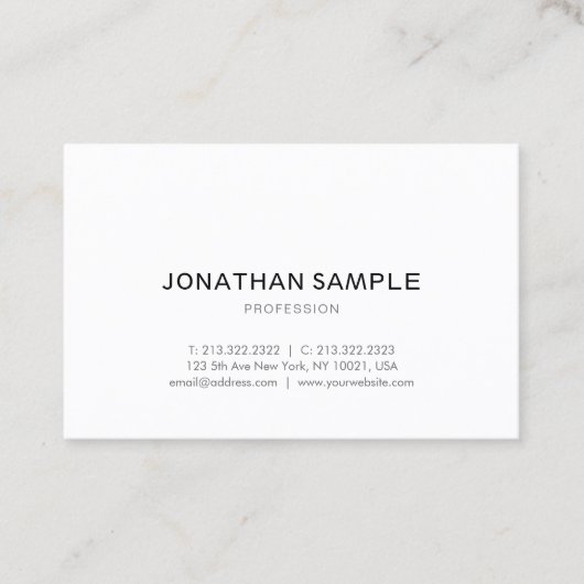 粋な洗練されたシンプルな設計のモダンの平野 名刺 (正面)