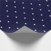 粋な濃紺および白の水玉模様 ラッピングペーパー (角)
