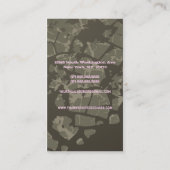 粋な灰色のピンクのカムフラージュの美容師カード 名刺 (裏面)