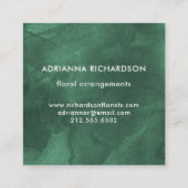 粋な点が付いているエメラルドグリーンの水彩画 スクエア名刺 (裏面)