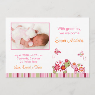 粋な熱帯カメの写真の誕生の発表 案内状