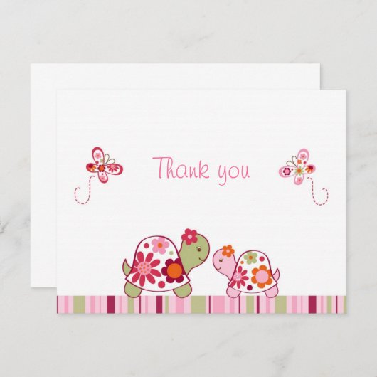 粋な熱帯カメはメッセージカード感謝していしています ノートカード (正面/裏面)