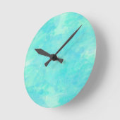 粋な熱帯水の水彩画のペンキの背景 ラウンド壁時計 (傾斜)