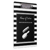 粋な白黒のストライプ毛および美容院 クリップボード (右)