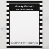 粋な白黒のストライプ毛および美容院 レターヘッド (正面)