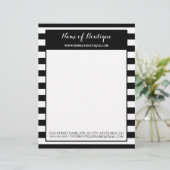 粋な白黒のストライプ毛および美容院 レターヘッド (スタンド正面)