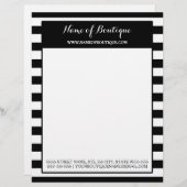 粋な白黒のストライプ毛および美容院 レターヘッド (正面/裏面)