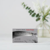 粋な白黒の水彩画のペンキの塗装業者 名刺 (スタンド正面)